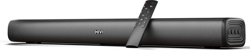 Mivi Fort Sonic 100 soundbar, slim black bar with built-in woofers for TV