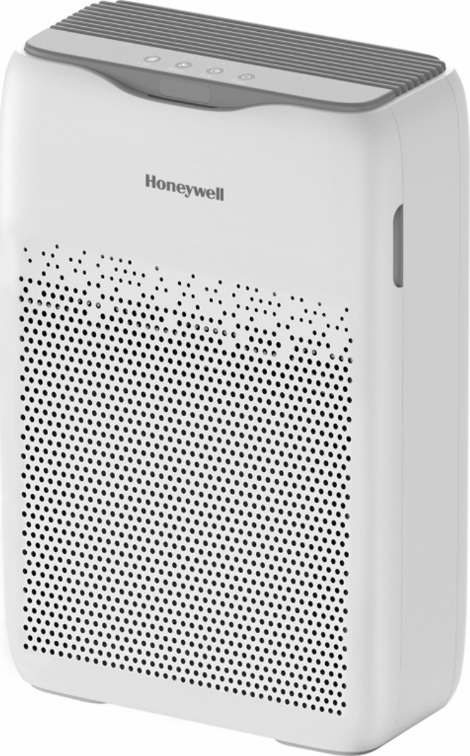 Honeywell Air Touch V2 air purifier in white with 3D airflow design and PM2.5 display
