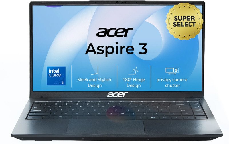 Acer Aspire 3 A324-53 14-inch laptop in steel gray, open front view