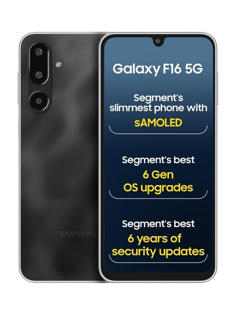 Samsung Galaxy F16 5G smartphone Bling Black